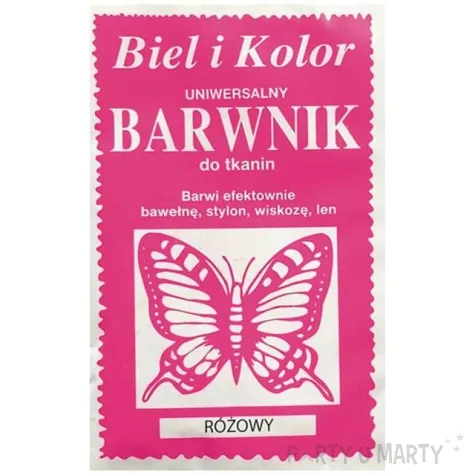 barwnik do tkanin motyl rozowy biel i kolor 10 g