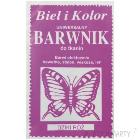 barwnik do tkanin motyl rozowy dziki biel i kolor 10 g