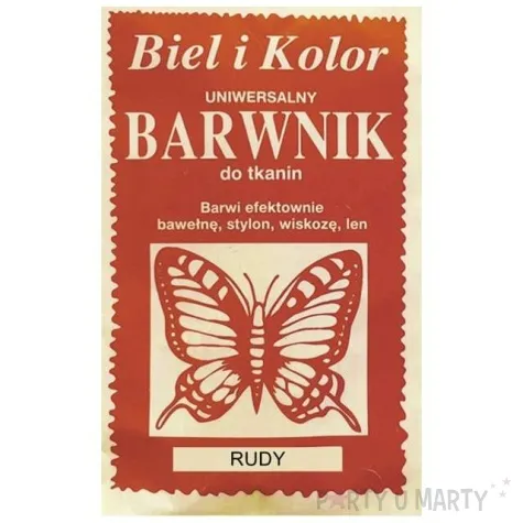 barwnik do tkanin motyl rudy biel i kolor 10 g