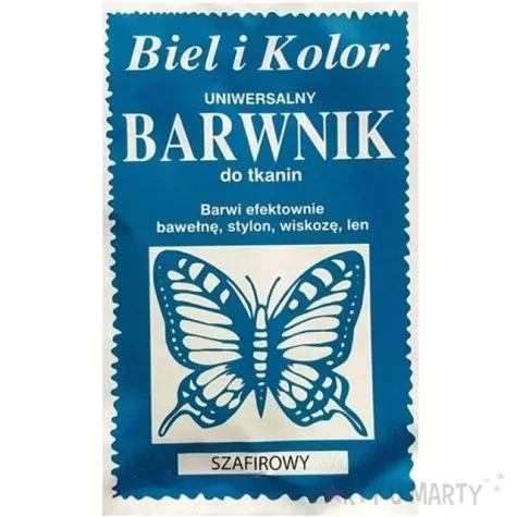 barwnik do tkanin motyl szafirowy biel i kolor 10 g