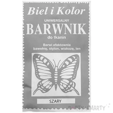 barwnik do tkanin motyl szary biel i kolor 10 g