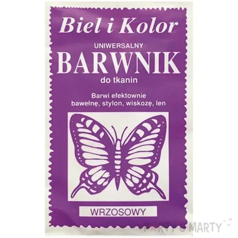 barwnik do tkanin motyl wrzosowy biel i kolor 10 g