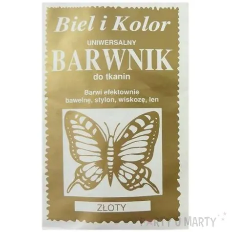 barwnik do tkanin motyl zloty biel i kolor 10 g