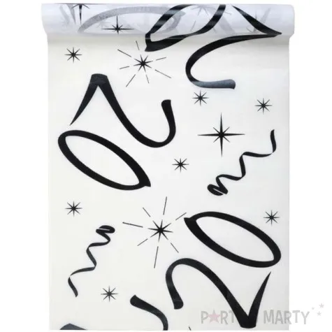 bieznik 20 urodziny bialy santex 500 x 30 cm