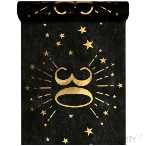 bieznik 30 urodziny czarno zloty santex 500 x 30 cm