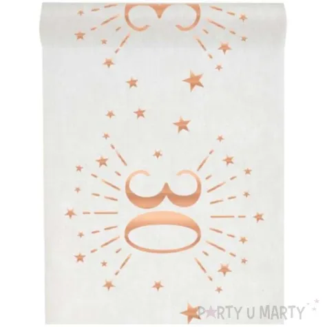 bieznik 30 urodziny rozowe zloto bialy santex 500 x 30 cm