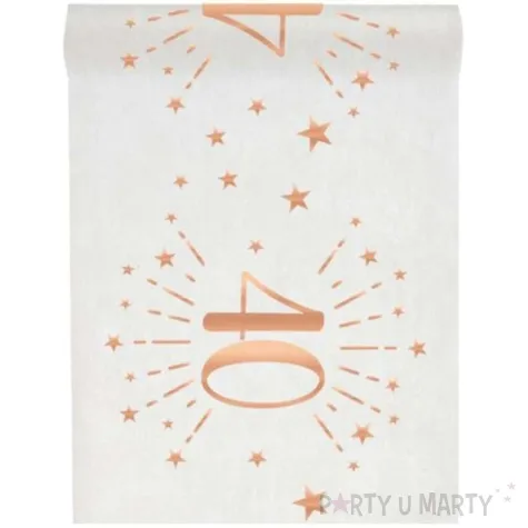 bieznik 40 urodziny rozowe zloto bialy santex 500 x 30 cm