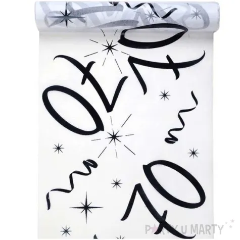 bieznik 70 urodziny bialy santex 500 x 30 cm