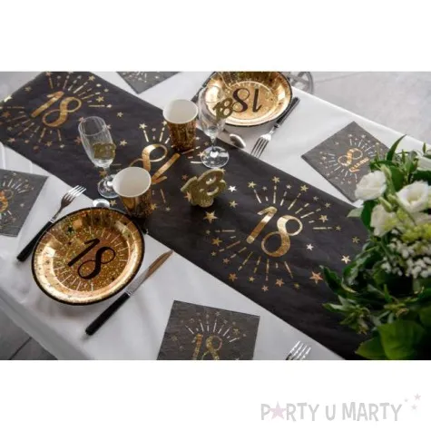 bieznik 70 urodziny czarno zloty santex 500 x 30 cm