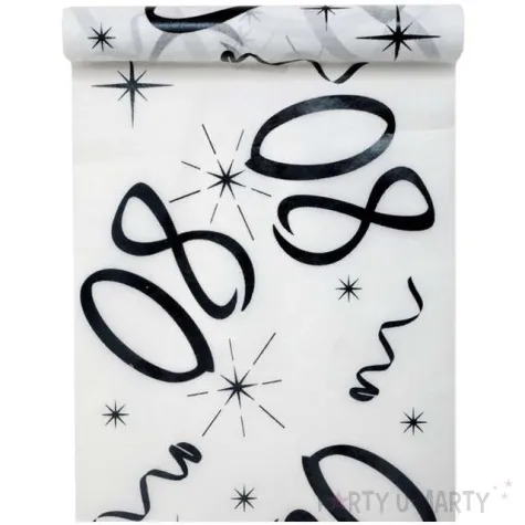 bieznik 80 urodziny bialy santex 500 x 30 cm