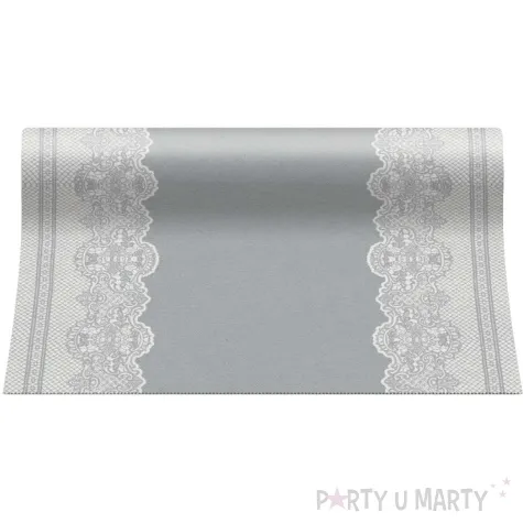 bieznik airlaid ornament srebrny bialy paw 500 x 40 cm