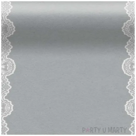 bieznik airlaid ornament srebrny bialy paw 500 x 40 cm