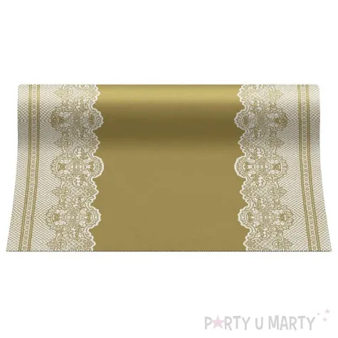 bieznik airlaid ornament zloty bialy paw 500 x 40 cm