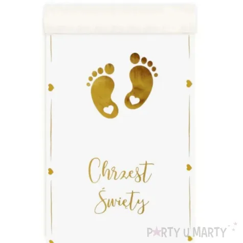 bieznik chrzest stopki zloty jix 500 x 35 cm