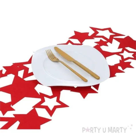 bieznik filcowy gwiazdy czerwony czakos 76 x 32 cm