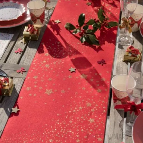 bieznik gwiazdki czerwony santex 300 x 30 cm