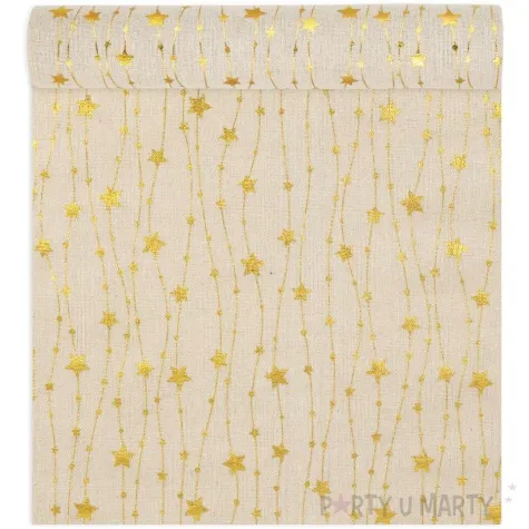 bieznik gwiazdki na sznurku zloty partypal 28 x 275 cm