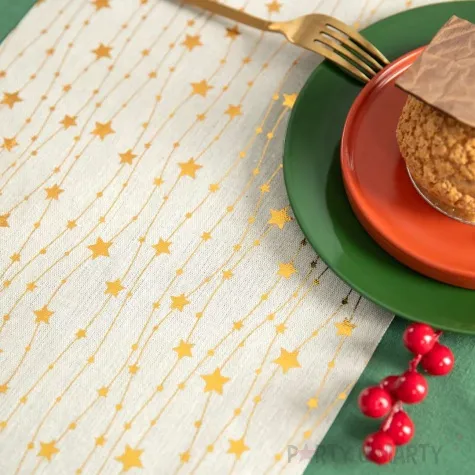 bieznik gwiazdki na sznurku zloty partypal 28 x 275 cm