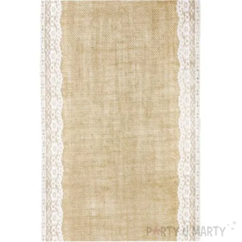 bieznik jutowy z koronka partydeco 275 x 28 cm