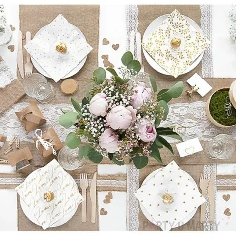 bieznik jutowy z koronka partydeco 275 x 28 cm