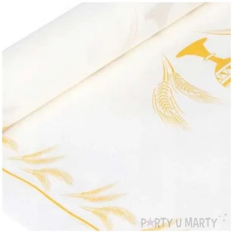 bieznik komunia swieta airlaid ihs kielich bialo zloty czakos 480x40 cm