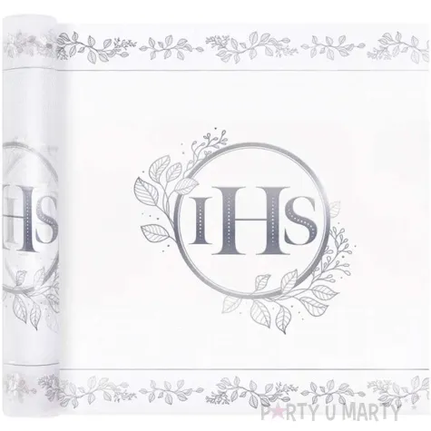 bieznik komunia swieta srebrny partypal 500x30 cm