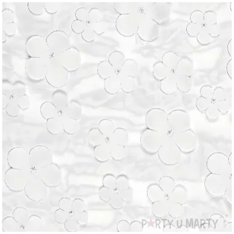 bieznik kwiaty siateczka bialy partydeco 500 x 26 cm