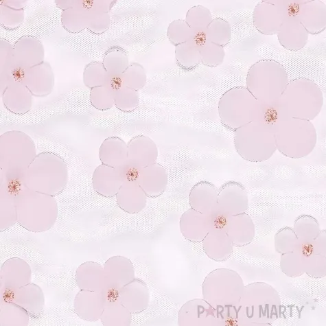 bieznik kwiaty siateczka rozowy jasny partydeco 500 x 26 cm