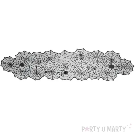 bieznik pajeczyna czarny partydeco 185 x 45 cm