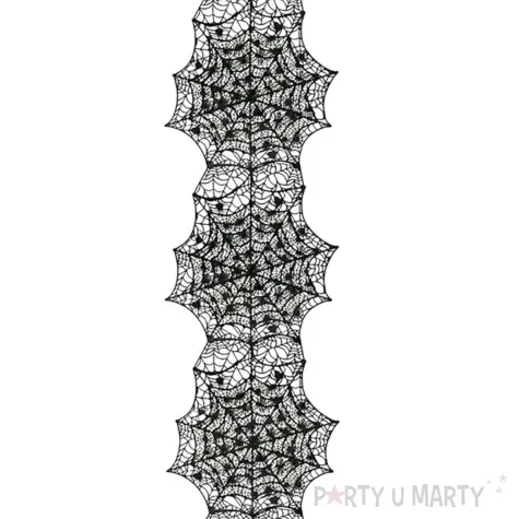 bieznik pajeczyna halloween czarny guirca 136 x 34 cm