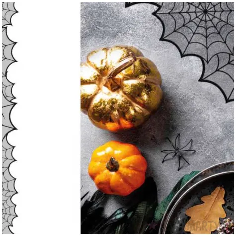 bieznik pajeczyna i pajaki halloween czarny guirca 183x45 cm
