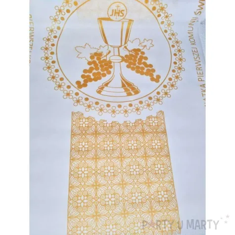 bieznik pamiatka pierwszej komunii bialy czakos 500 x 40 cm
