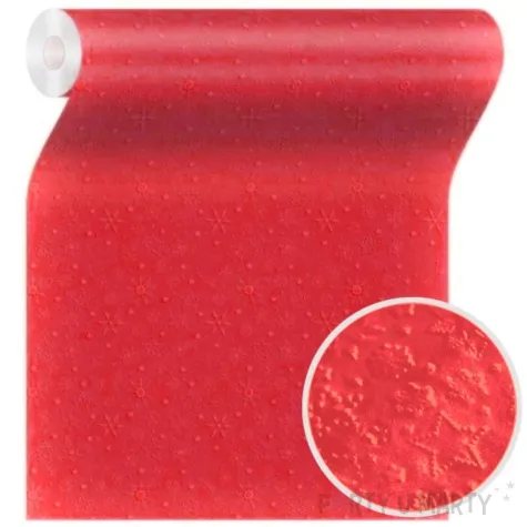 bieznik perforowany platki sniegu i wzory czerwony paw 480 x 33 cm