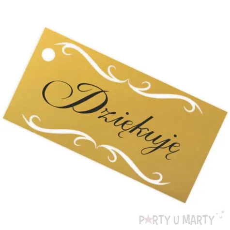 bileciki dziekuje ornament zlote 6x3 cm 10 szt