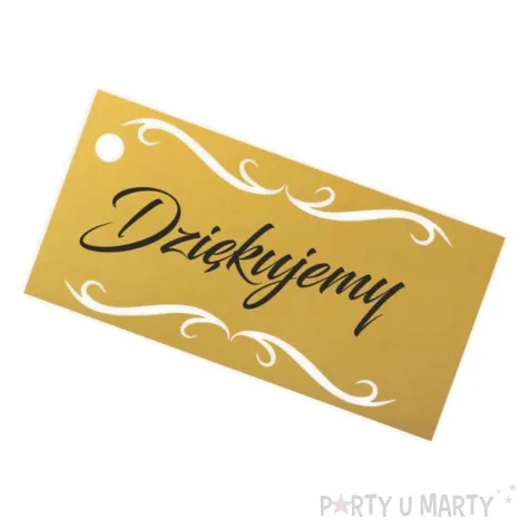 bileciki dziekujemy ornament zlote 6x3 cm 10 szt