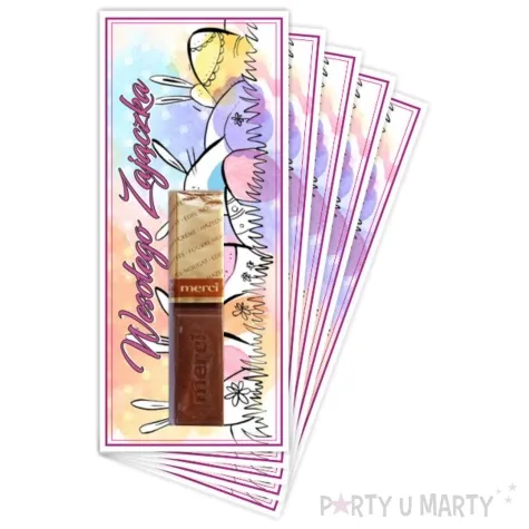 bileciki merci wielkanocne kicaki 6x14 cm 5 szt