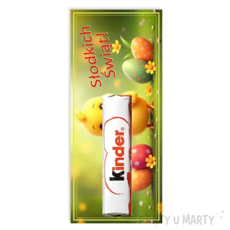 bileciki na czekoladki kinder pisklak i pisanki prezent na wielkanoc upominek na zajaca 5 szt