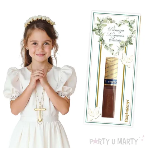 bileciki na czekoladki merci eukaliptusowe serce podziekowania upominek dla gosci 5 szt