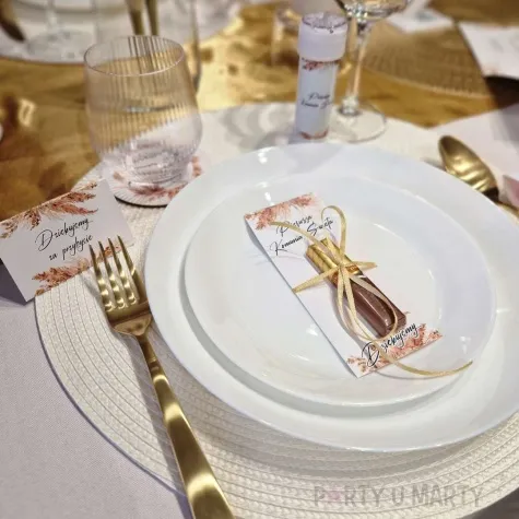 bileciki podziekowanie merci ihs komunia boho 6x14 cm 5 szt