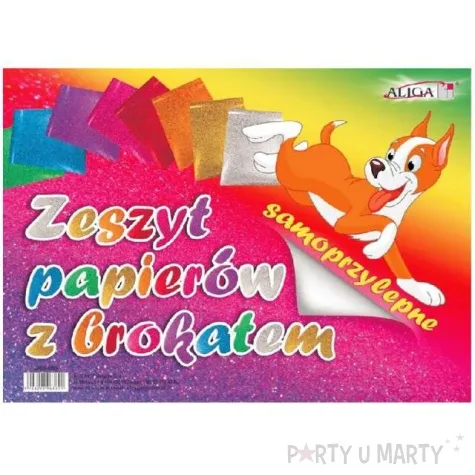 blok brokatowy samoprzylepny aliga 17 x 25 cm 8 kol