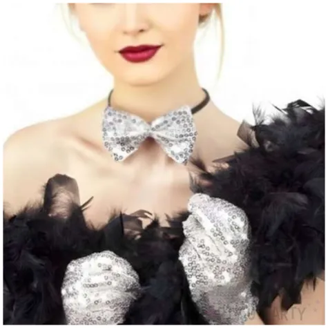 boa classic z pior dama retro lata 20 30 czarny godan 180 cm