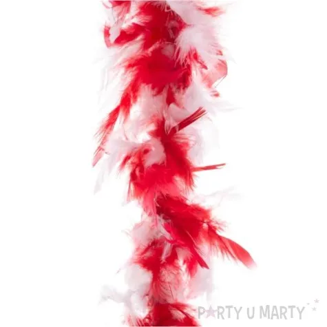 boa deluxe bialo czerwone funnyfashion 200 cm 45 g