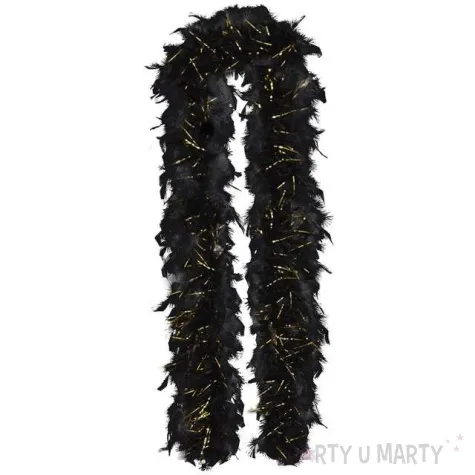 boa double long lameta czarno zlote funnyfashion 45 g 200 cm
