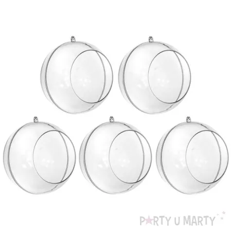 bombka do dekorowania kula z otworem akrylowa aliga 10 cm 5 szt