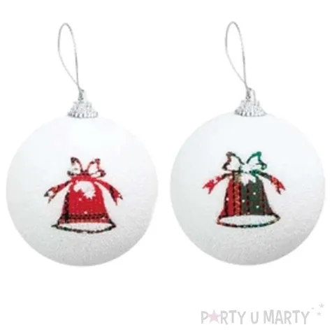 bombka kolorowe dzwoneczki biala partypal 7 cm