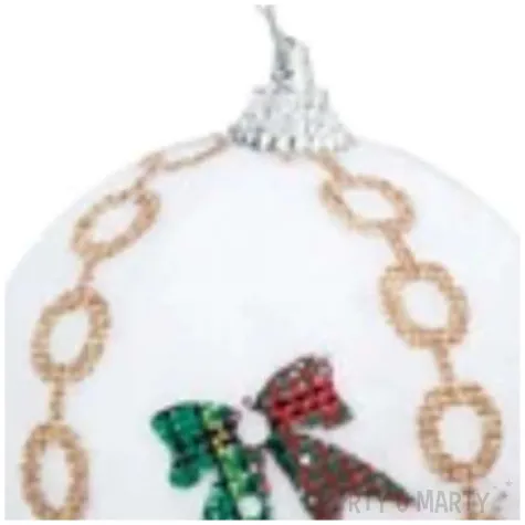 bombka kolorowe kokardki biala partypal 7 cm