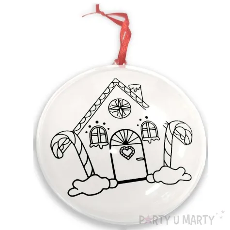 bombka wlasne zdjecie kolorowanka choinka i domek z piernika arpex 7 cm