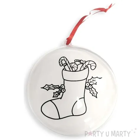 bombka wlasne zdjecie kolorowanka elf i skarpeta arpex 7 cm