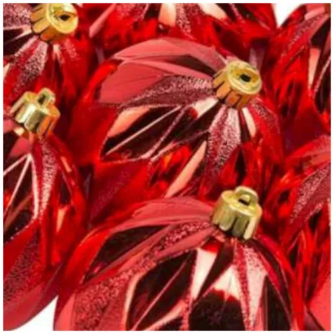 bombki blyszczace romby czerwone akces 8 cm 12 szt