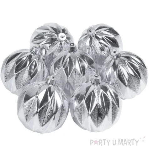 bombki blyszczace romby srebrne akces 8 cm 12 szt